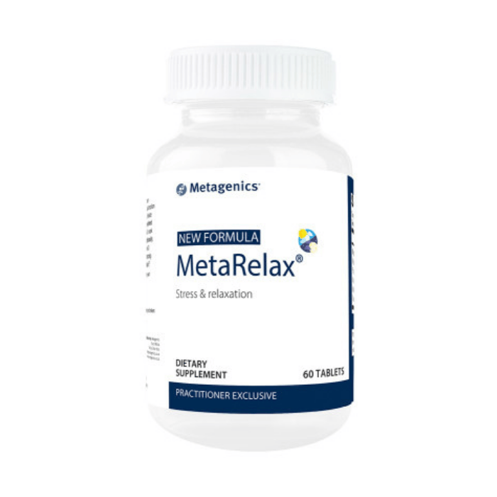 MetaRelax Dietary Supplement - 60 tablets, supports stress reduction, relaxation, and muscle function with practitioner-exclusive formula.