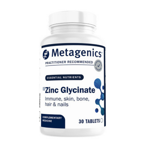 METAGENICS Zinc Glycinate supplement for skin, hair, nails and immune health – clean and holistic formulation