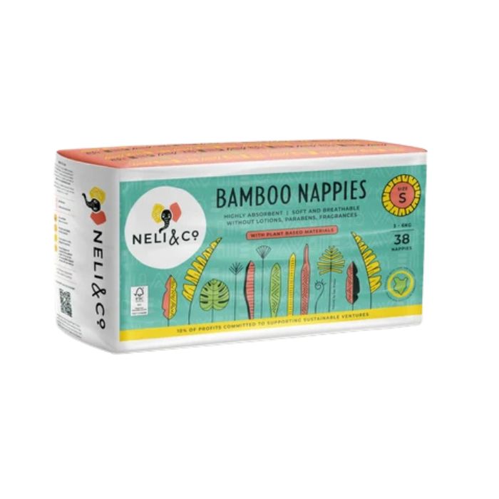NELI & CO Bamboo Nappies offer soft, breathable, highly absorbent comfort for babies, made with plant-based bamboo materials for daily care.
