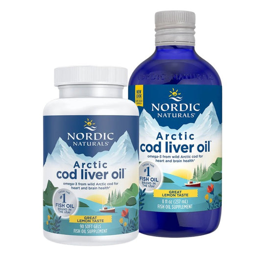 Nordic Naturals Cod Liver Oil omega-3 supplement for heart, brain, immune and nervous system health support
