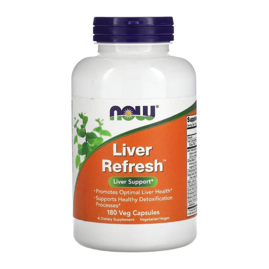 NOW Liver Refresh, liver support supplement, promotes optimal liver health, supports detoxification, 180 vegetarian capsules, vegan.
