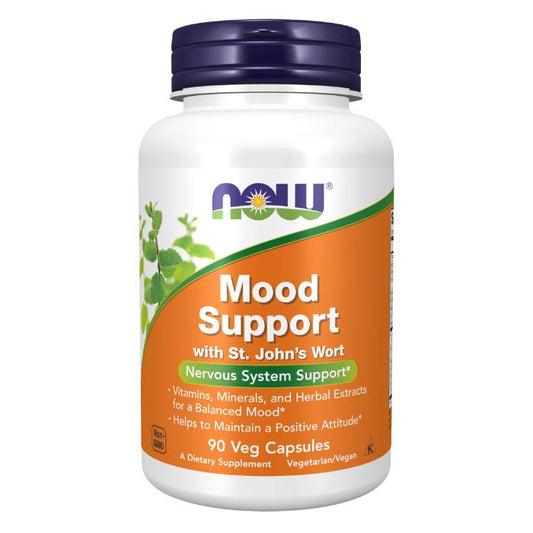 Image of NOW Foods Mood Support supplement with St John's Wort. 