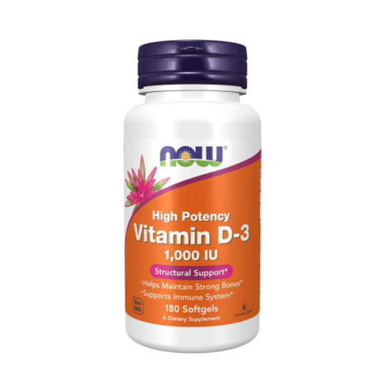 NOW Vit D3 1000iu softgel capsules natural vitamin D3 supplement supporting bone health calcium absorption immune system and muscle function
