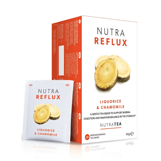 NUTRA TEA Reflux – Natural herbal tea with liquorice, shatavari and peppermint to help maintain digestive health and comfort.