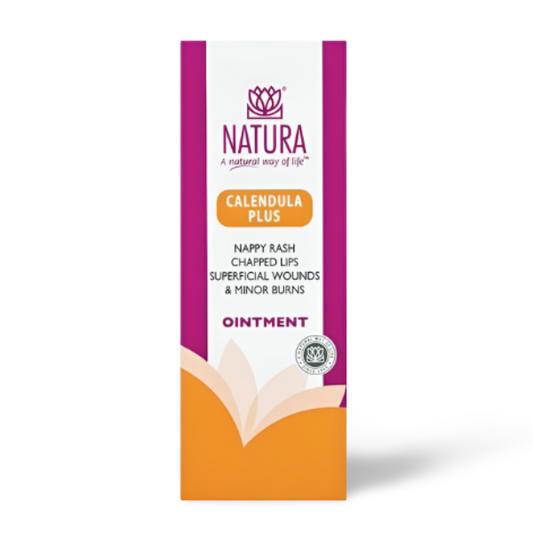 NATURA Calendula Plus Ointment for nappy rash, chapped lips, wounds and minor burns – natural healing skincare solution.