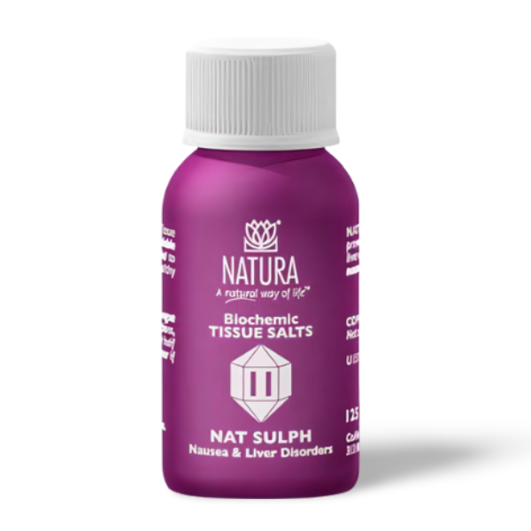 NATURA Nat Sulph No. 11 – 125 tissue salts for nausea, liver disorders, water retention and natural detox support 