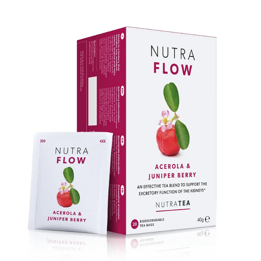NUTRA TEA Flow – Herbal tea with parsley, juniper and cranberry to support urinary flow, kidney function and natural detoxification.