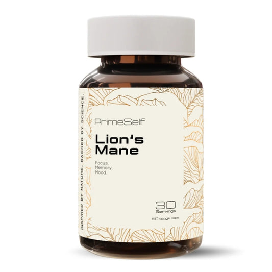 PRIMESELF Lion's Mane, 30 Servings – Nootropic mushroom supplement for focus, memory, and mood support, available at The Good Stuff.