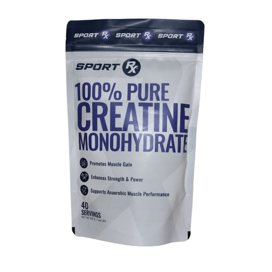 Sport Rx 100% Pure Creatine Monohydrate boosts muscle gain, enhances strength and power, and supports anaerobic muscle performance.
