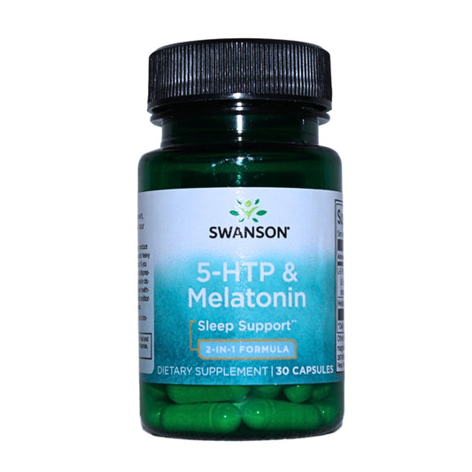 Swanson 5-HTP & Melatonin promotes restful sleep, supports relaxation, and helps regulate mood with a 2-in-1 sleep support formula.
