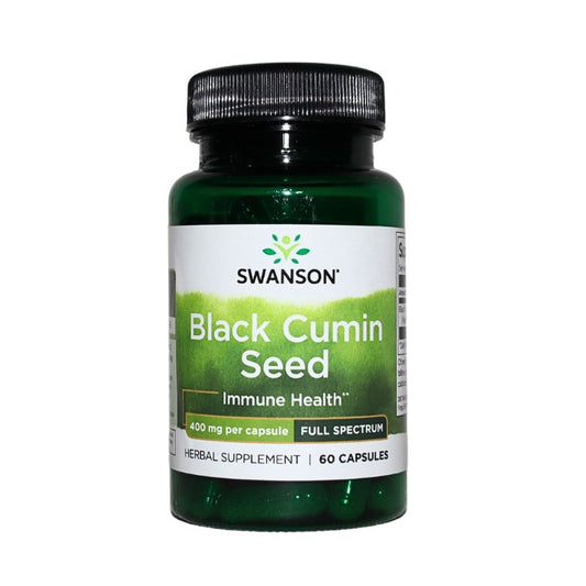 Swanson Black Cumin Seed supports immune health, promotes antioxidant protection, and helps maintain overall wellness with 400 mg per capsule.
