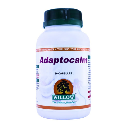Willow Adaptocalm is a calming adaptogenic supplement designed to support stress resilience, hormonal balance, and overall emotional well-being.
