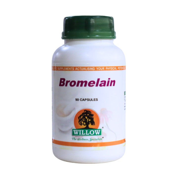 Willow Bromelain Capsules support digestion, reduce inflammation, and aid joint health with natural enzyme power from pineapple extract.
