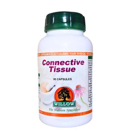 Alt text: Willow Connective Tissue supplement in capsule form formulated to support joint health, strengthen ligaments, and promote healthy cartilage function.
