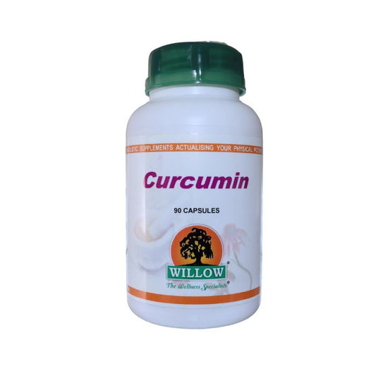 Willow Curcumin 90 Capsules – Herbal supplement supporting joint health, inflammation relief, and overall wellness in a convenient capsule form.