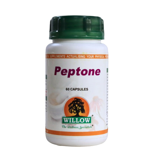 WILLOW Peptone supplement bottle, supports digestion, enhances nutrient absorption and promotes a healthy digestive system naturally
