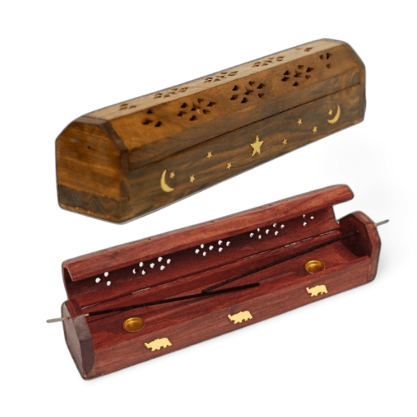 INCENSE BOX Carved Wooden - THE GOOD STUFF