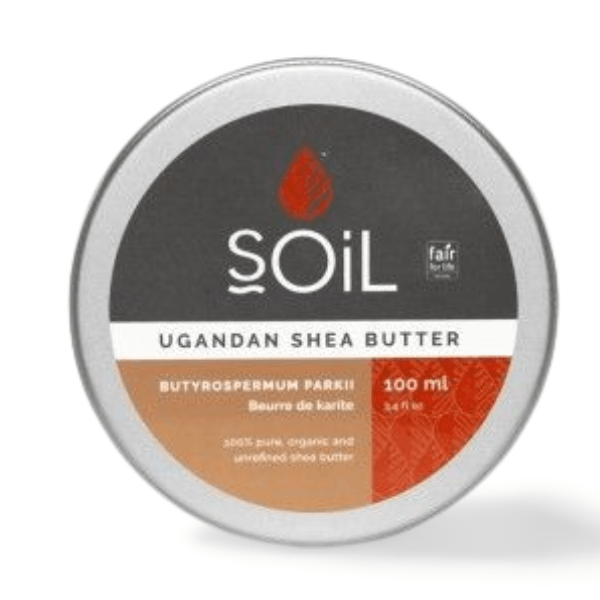 SOiL Shea Butter organic unrefined moisturiser for skin, hair and nails, rich in vitamins A and E, safe for all ages including babies.