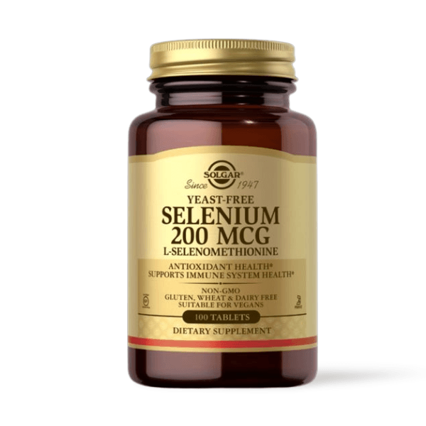 SOLGAR Selenium 200µg – essential trace mineral for antioxidant support, immune health, and thyroid function, made with clean ingredients.