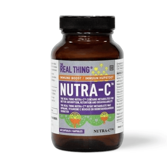 The Real Thing Nutra-C™ Capsules delivers 1 420 mg Nutra-C™, providing 1 000 mg of Vitamin C in two capsules. It has all the benefits of Nutra-C™ along with Citrus Bioflavonoids, an antioxidant extracted from citrus fruit. helps with more mobility. The good Stuff health shop near me. 